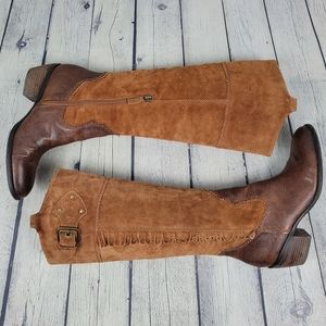 FRANCO SARTO | A-Duke Artists Collection suede leather heeled tall riding boots